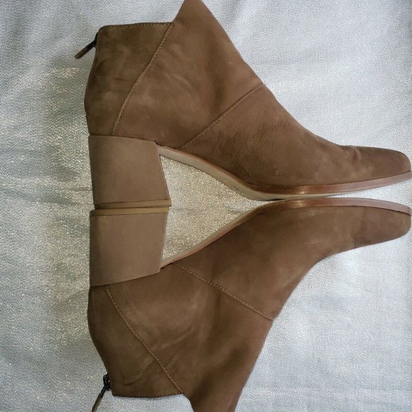 Eileen Fisher Liesel Nubuck Leather Booties Sz 10 - Picture 7 of 12